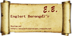 Englert Berengár névjegykártya